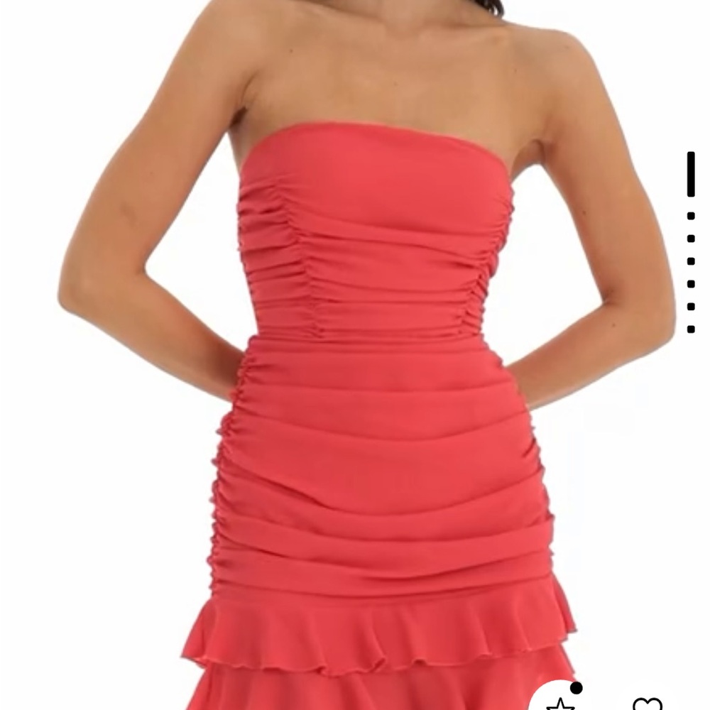 Lucy in the Sky Coral Strapless Dress